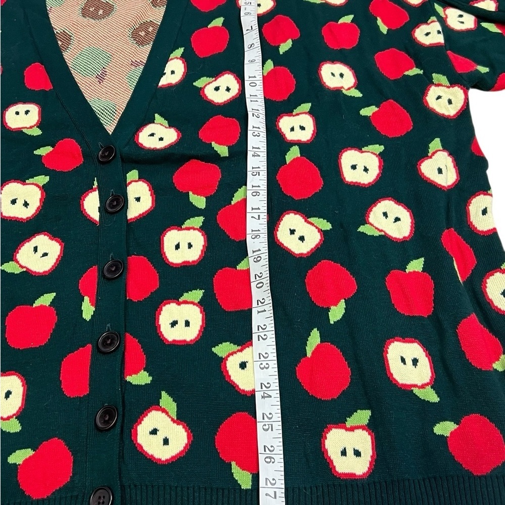 ModCloth Apple-ly Ever After Cotton V Neck Cardigan Womens 4X Apple Orchard NWT - Picture 4 of 8